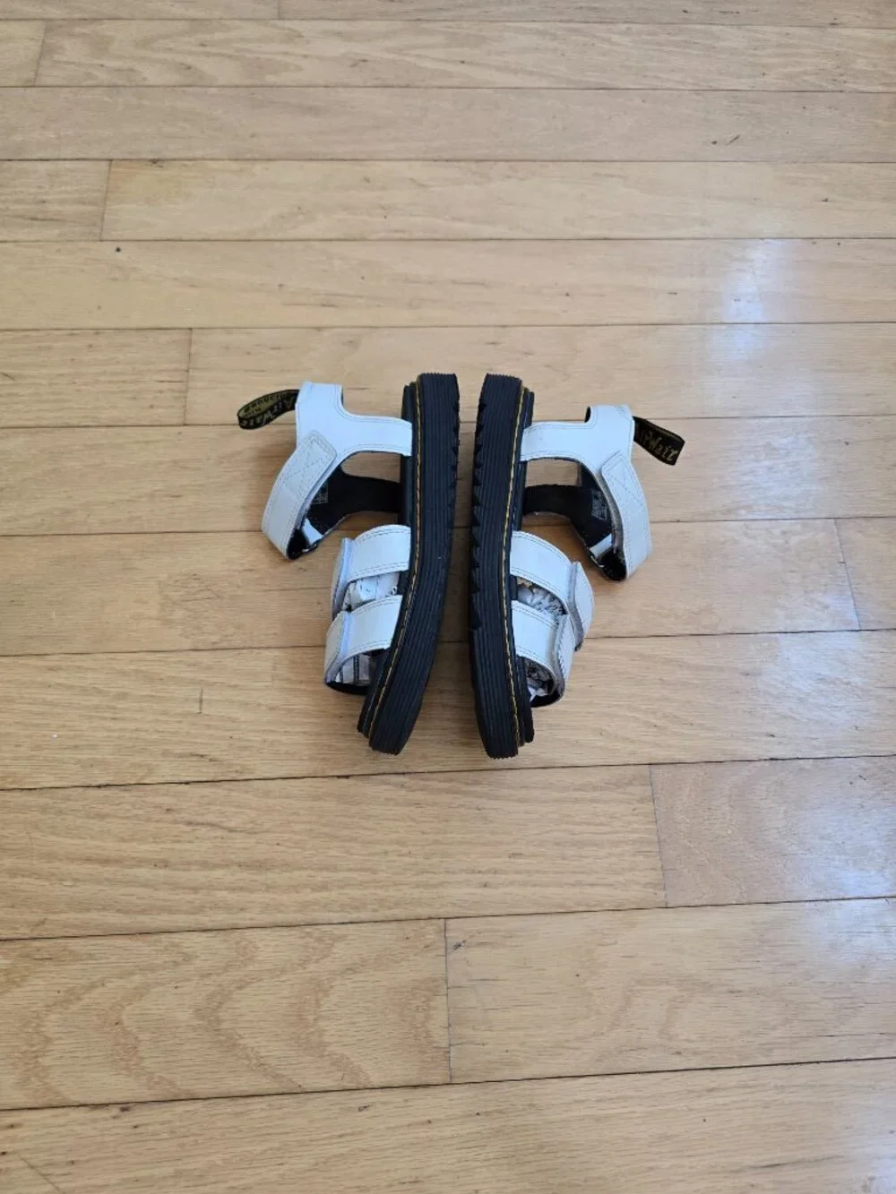 Dr Martens | Klaire J white hydro leather strappy platform sandals | KIDS 3